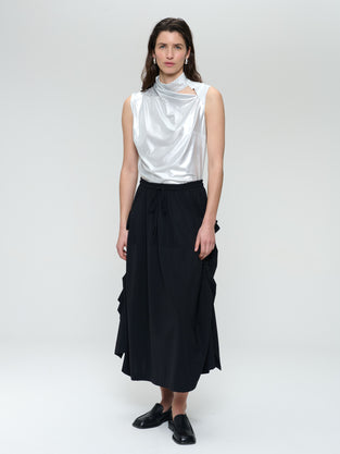 Rai strech technical jersey skirt | Black