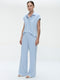 Wilma structure tech jersay blouse | Light Blue