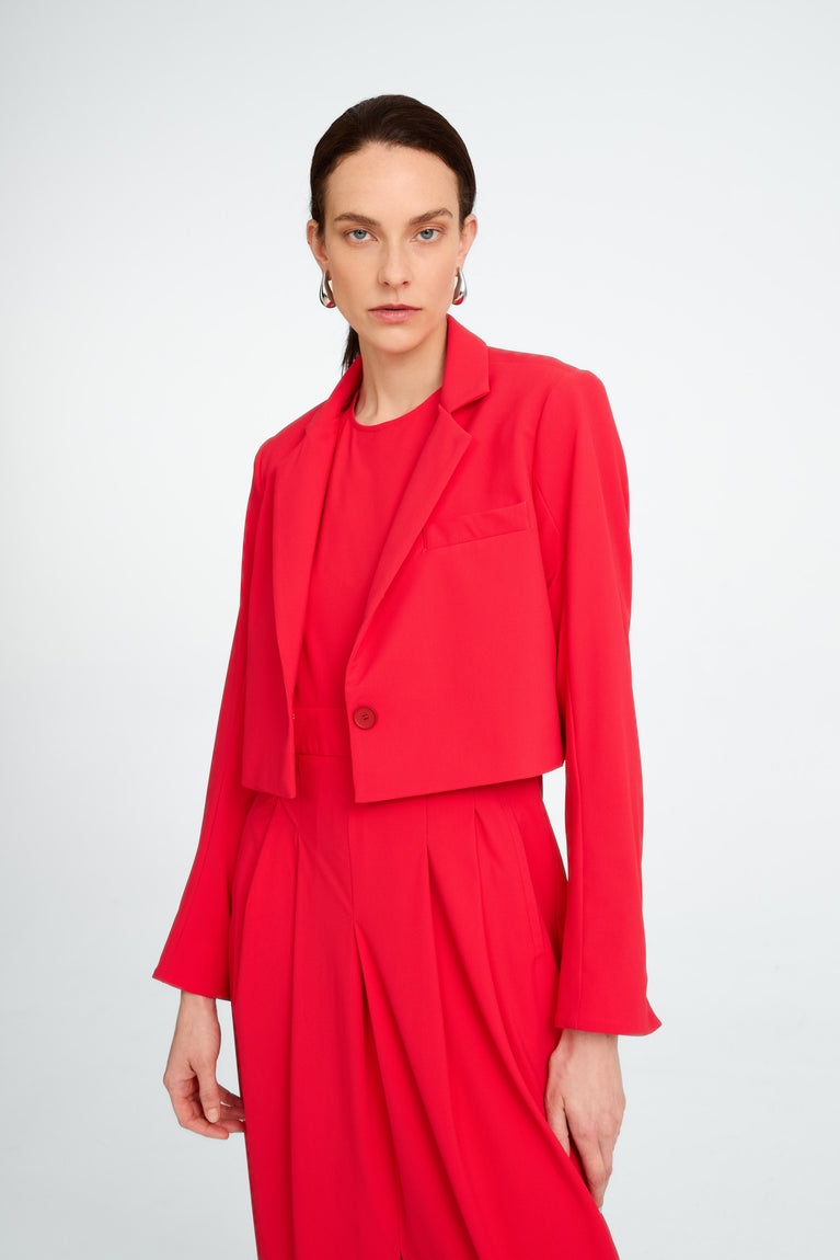 Estele structure technical jersey blazer | Red