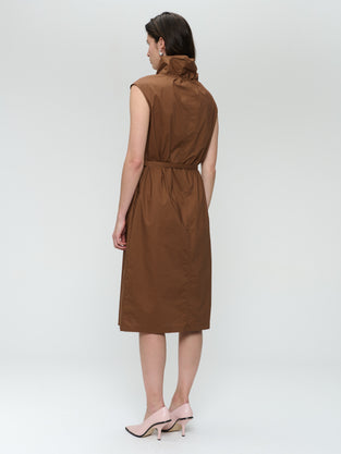 Dress poplin cotton blend | Brown