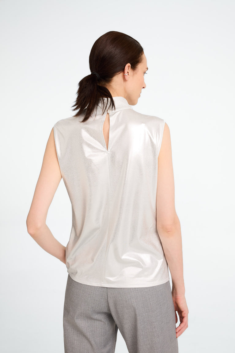 Naomi silver shine foil top | Silver