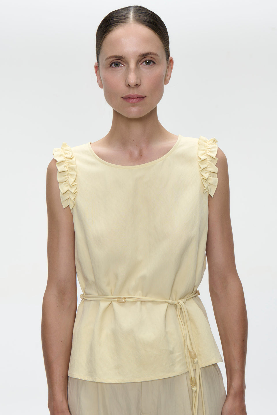 Masako viscose mix top | Yellow