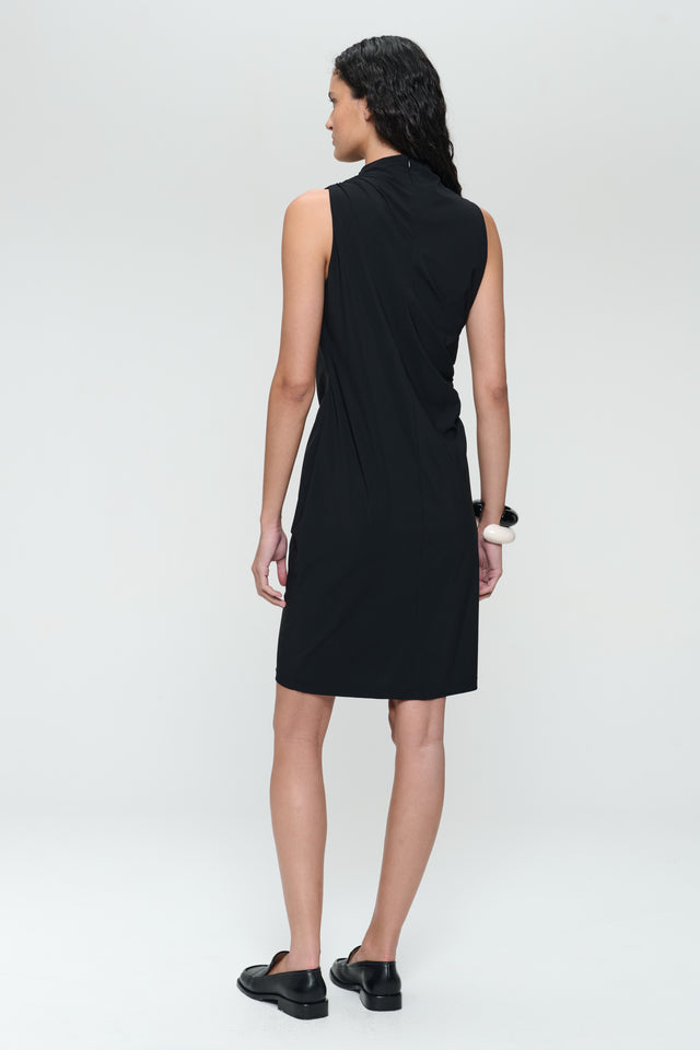 Verena strech technical jersey dress | Black