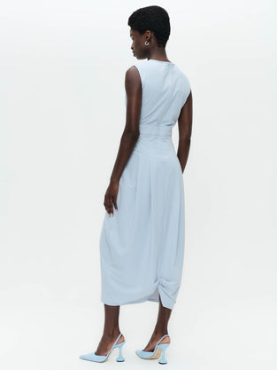 Jackie structure technical jersey dress | Light Blue