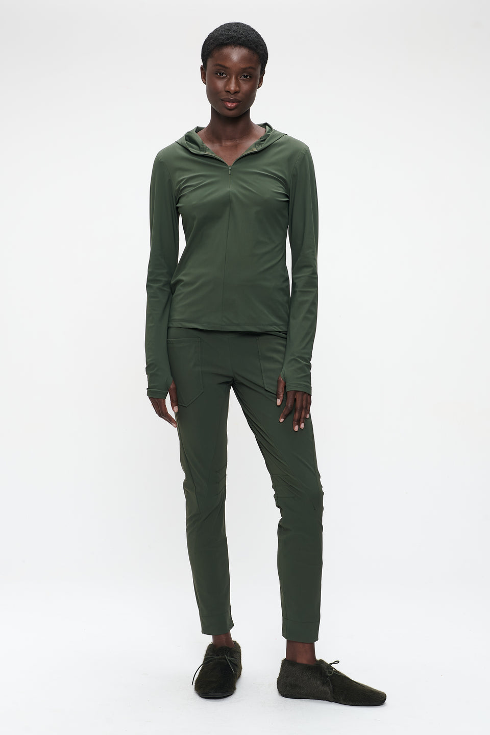 Doris pants brush tech jersey | Army