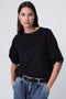 Pamela jersay/tafeta mix blouse | Blue