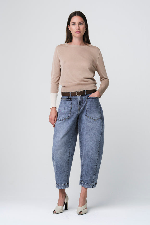 Fine Viscose Pullover 26032 | Gold Beige