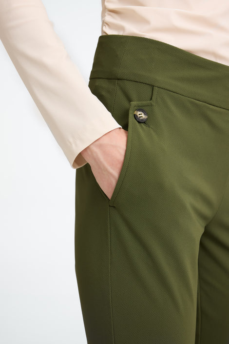 Lenny structure technical jersey pants | Oliva green