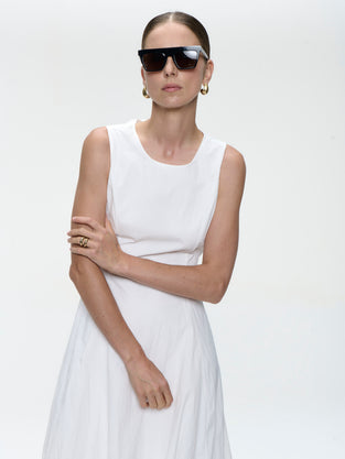 Satomi taffeta dress | White