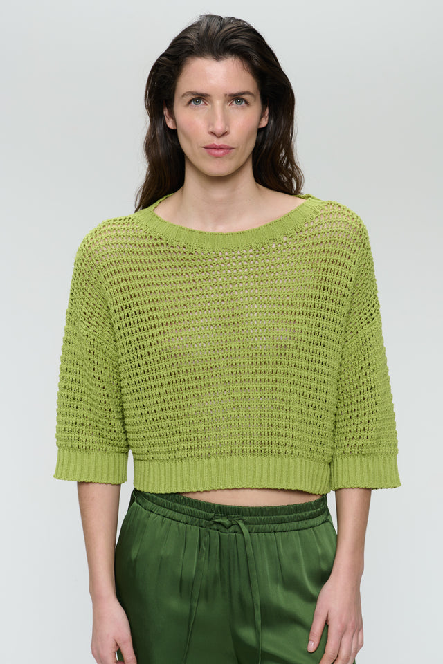 Cotton fibers pullover 25019 | Green