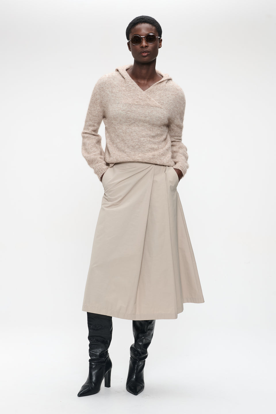 Alissa taffeta skirt | Beige