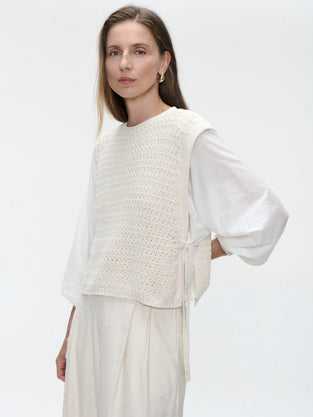 Open cotton Vest 2017 | Ecru