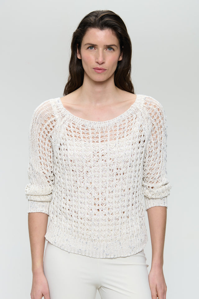 Summer cotton pullover 25041 | Off White