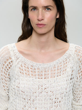 Summer cotton pullover 25041 | Off White