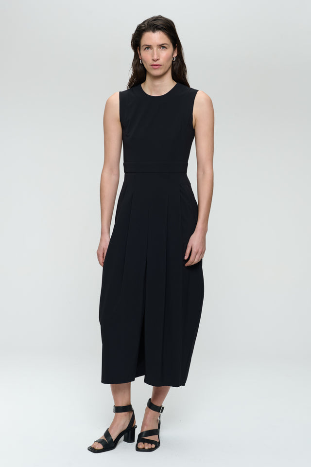 Jackie structure technical jersey dress | Black