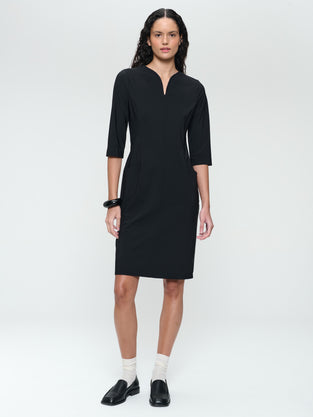 Martinas strech technical jersey dress | Black