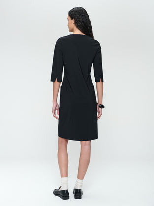 Martinas strech technical jersey dress | Black