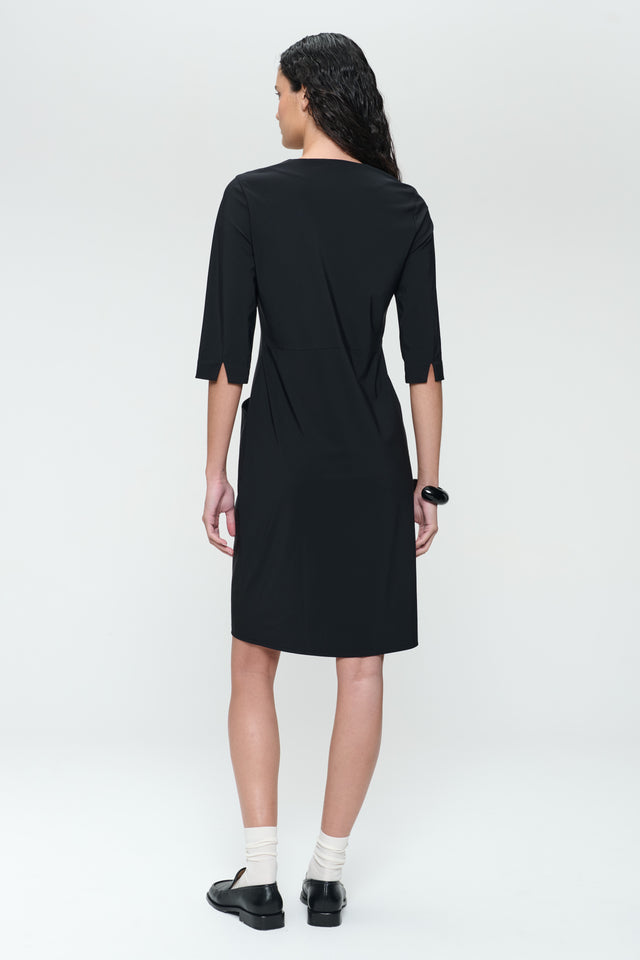 Martinas strech technical jersey dress | Black