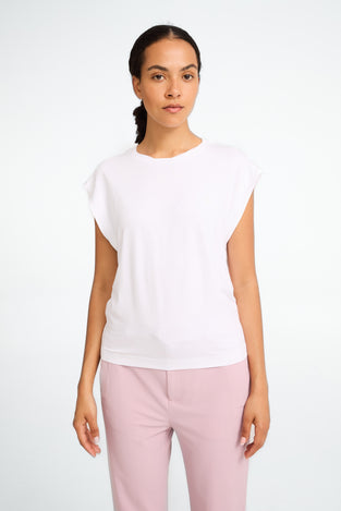 Maria strech viscose logo top | White