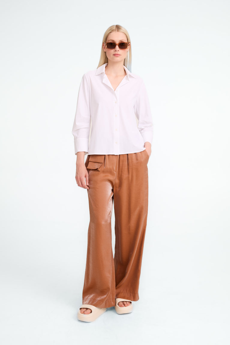 CharlyN shiny viscose pants | Brown