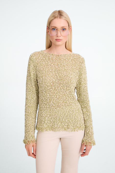 Jackard cotton pullover 9060 | Green