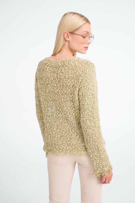 Jackard cotton pullover 9060 | Green