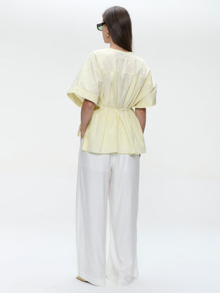 Hiroko cotton mix blouse | Yellow