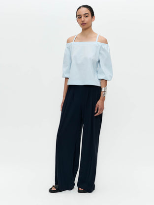 Samira cotton mix top | Light Blue