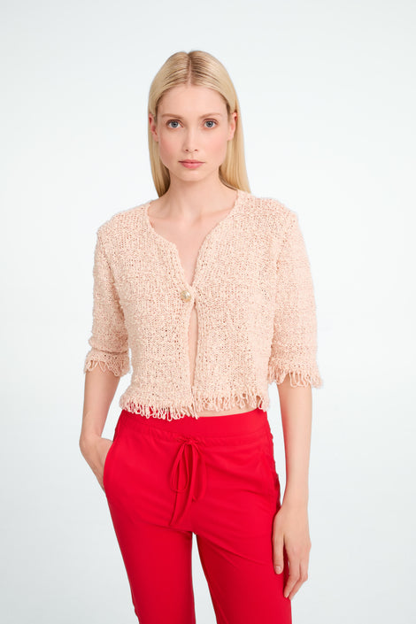 Jacard cotton knited blazer 9025S | Rose