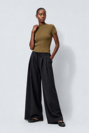 Rina rib knit top | Light Brown