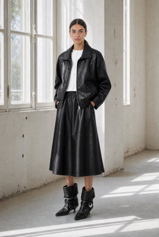 Pola eco leather bomber jacket | Black