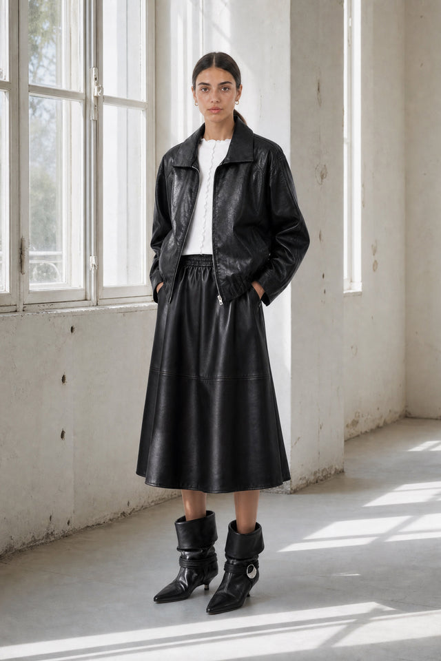 Pola eco leather bomber jacket | Black