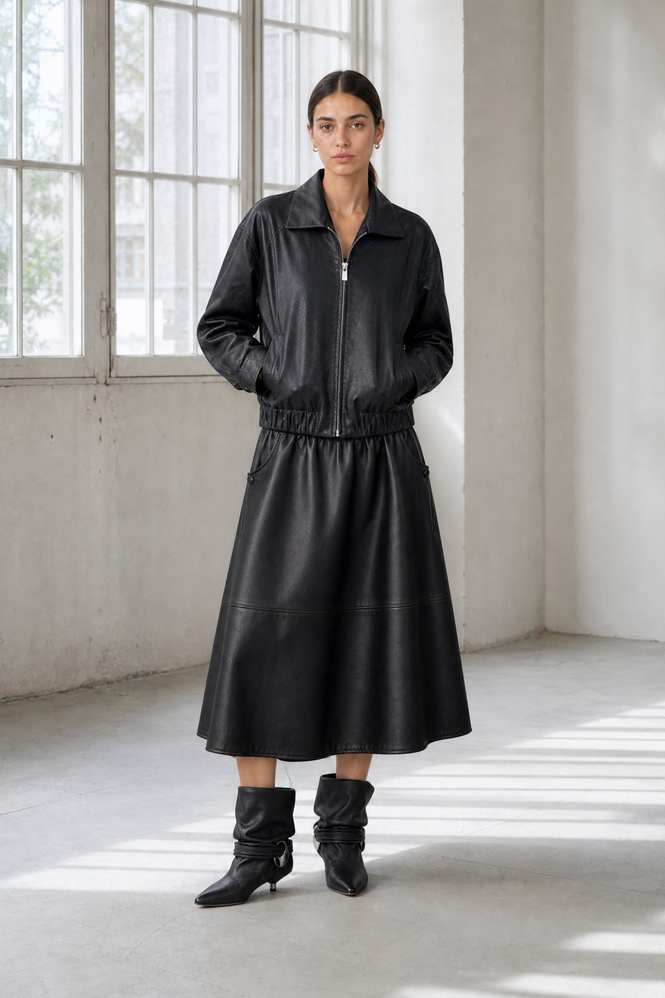 Elle eco leather skirt | Black