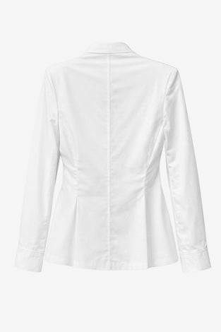 Asymmetric wrap poplin blouse | White