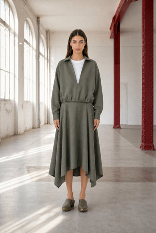 Dina viscose double blouse | Green