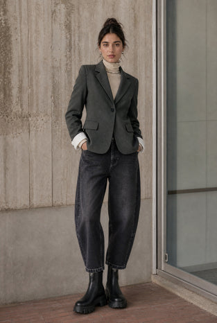 Eleni viscose basic blazer | Melange
