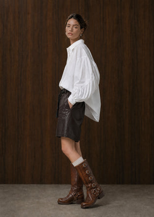 Adelina cotton oversized blouse | White