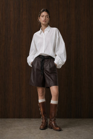Adelina cotton oversized blouse | White