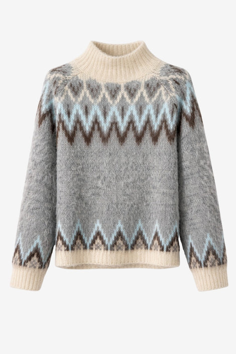 Brushed winter pullover H26001 | Grey