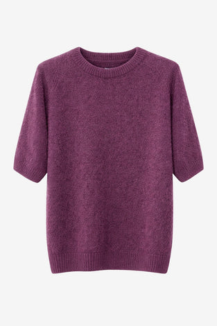 Alpaca knitted top WP01 | Burgundy