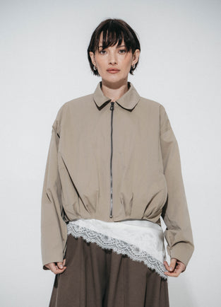 Blaze pleated bomber jacket | Grayish Green