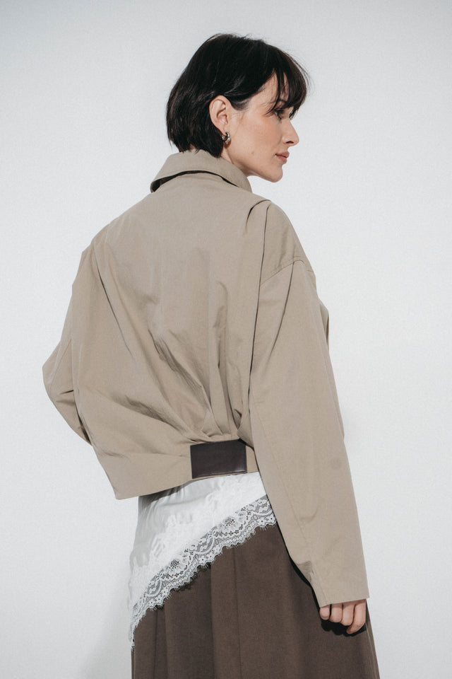 Blaze pleated bomber jacket | Grayish Green