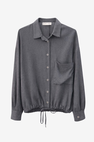Camilla light flannel blouse | Dark Grey