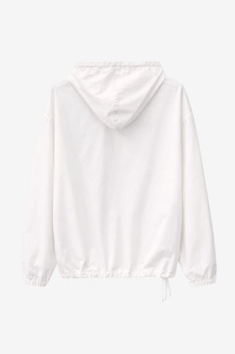 Clio hoodie zipper blouse | White