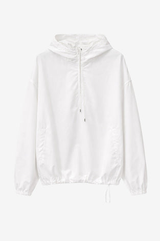 Clio hoodie zipper blouse | White