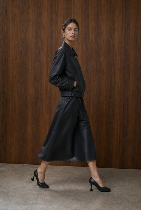 Pola eco leather bomber jacket | Black