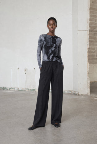 Evo wide-leg technical jersey pants | Black