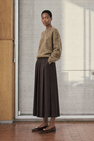 Mercedes skirt technical jersey | Chocolate