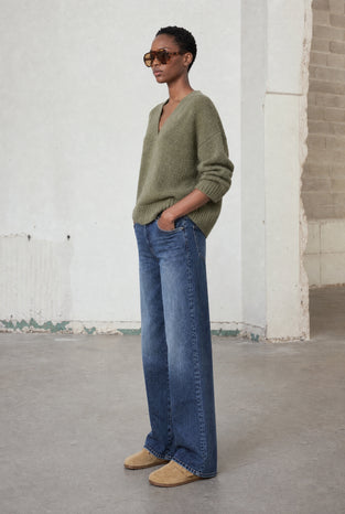 Fly loose yoga jeans | Night Blue