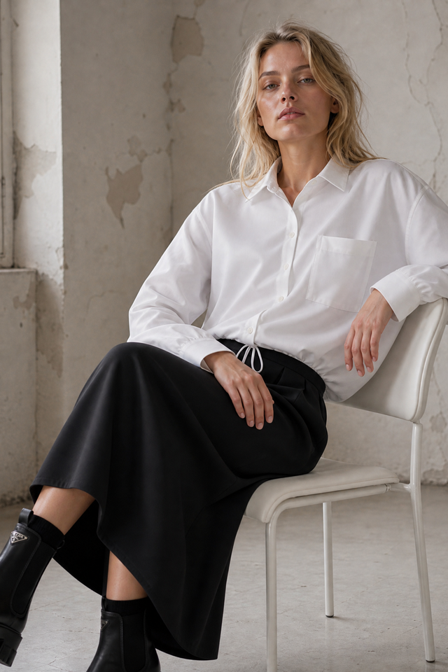 Carmen blouse technical jersey | White